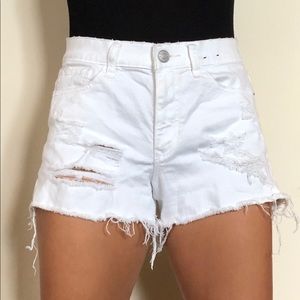 Express High Rise White Shorts Size 4